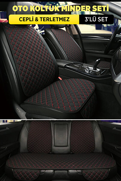 TORPEDO Tay Tüyü Cepli & Terletmez Sırtlı Oto Koltuk Minder Seti - Koltuk Kor...