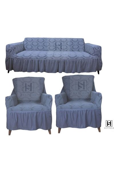 HEYTGAH Flexible and Washable Sofa Bed Couch Cover - Jacquard 311 Seat Cover, Ottoman pattern Grey