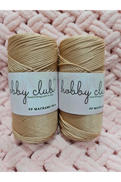 hobby club [2adet] 4 No 200gr Camel Rengi Polyester Makrome Orta Kalın Supla ...