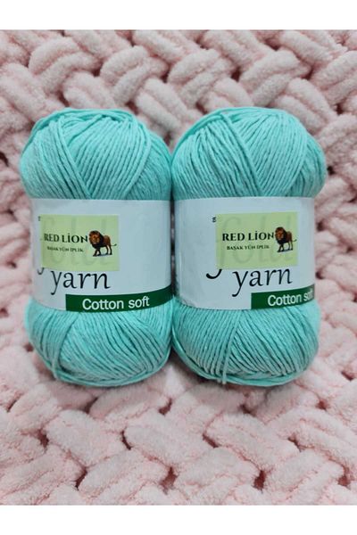RED LİON 2 Pieces 100 gr 200 Mt. spring Non-Pilling Cotton Knitting Thread No 3.5 Crochet No 2.5 Dir