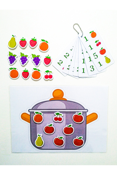 etkinliksetim لعبة تعليمية للأطفال للأرقام والفواكه لتطوير الذكاء وتقوية الذاكرة مع نشاط فيلكرو