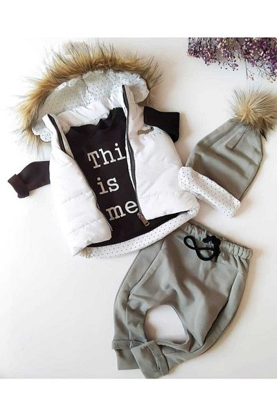 yukobaby bebeğiniz için en doğalı Unisex Baby Set with Six Gray Inflatable Vest