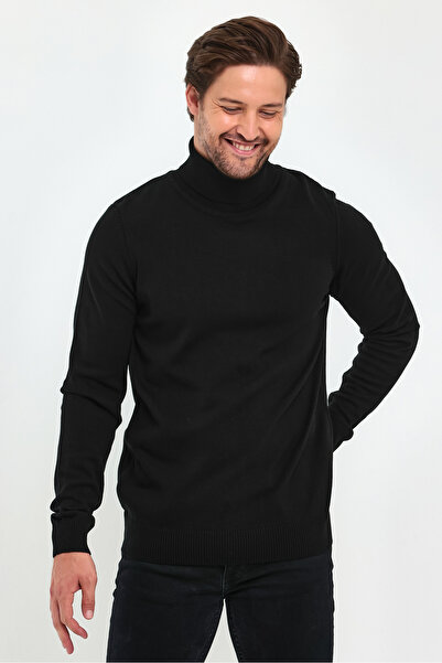 Lafaba Pánský základní pletený svetr s černým rolákem
