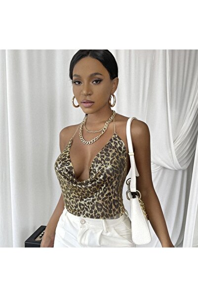 Lilith İnside Kristal Taşlı Parlak Crop & Bluz Kolsuz Kayık Yaka Parti Plaj Büstiyer