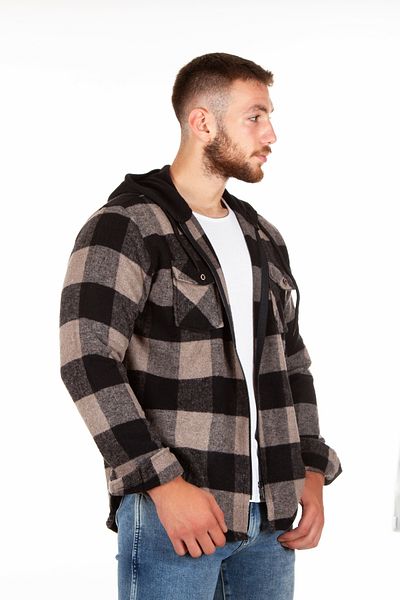 BENESSE Πουκάμισο Unisex Ακρυλικό Ξυλοκόπο με κουκούλα