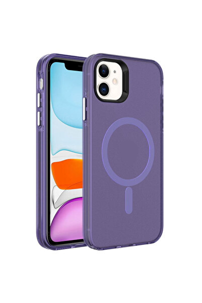 Nezih Case Apple iPhone 12 Uyumlu Magsafe Şarj Özellikli Buzlu Transparan Ser...