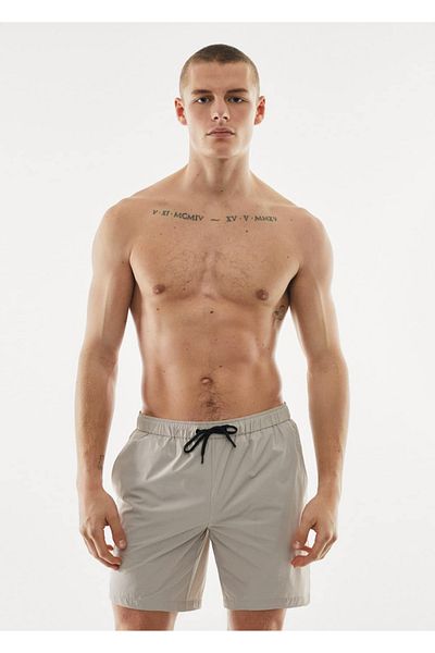 MANGO Man Gemusterter Shorts-Badeanzug mit Schnürung
