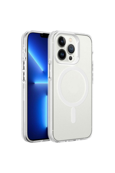 Nezih Case Apple iPhone 14 Pro Uyumlu Magsafe Şarj Özellikli Buzlu Transparan...