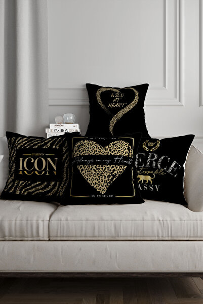 Hayal Dekoratif Canapea de podea neagră cu model leopard la modă - set cadou ...