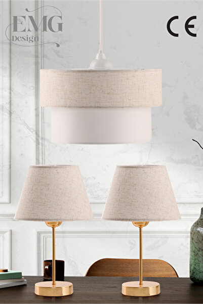 Emg DesiGn Set of 3 Chandelier and Nightstand Lampshade