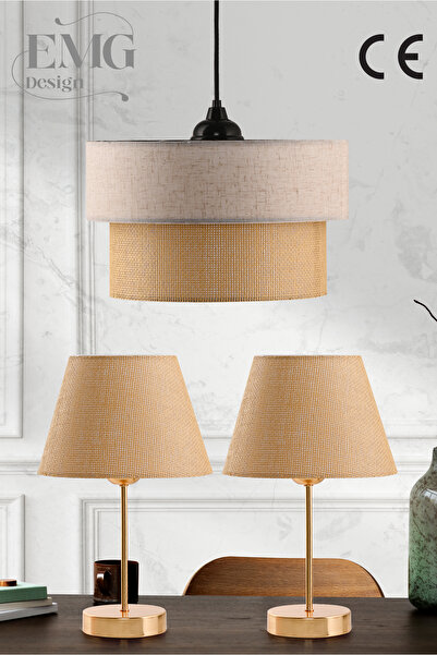Emg DesiGn Set of 3 Chandelier and Nightstand Lampshade