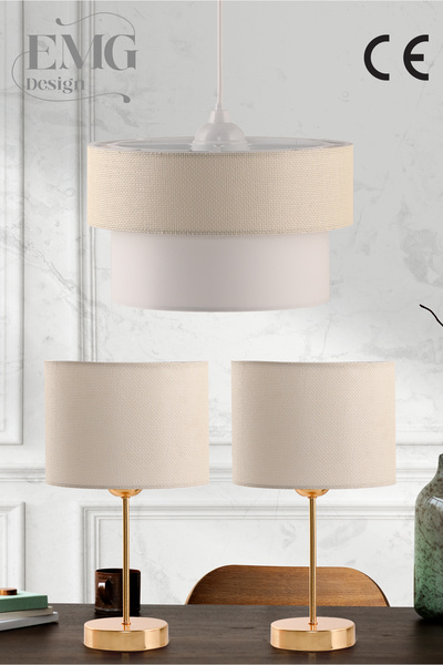 Emg DesiGn Set of 3 Chandelier and Nightstand Lampshade