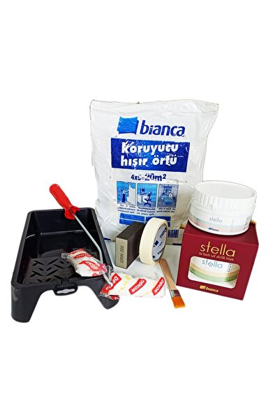 Bianca Stella Boya Masa Boyama Seti 0.5 Lt Boya 0.25 Lt Sıvı Cam