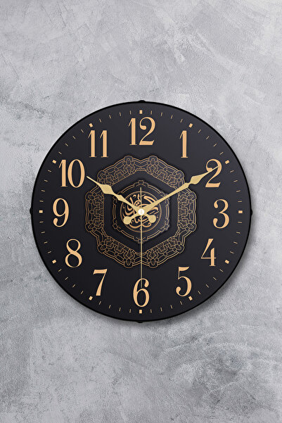 EMORES ساعة حائط مزخرفة بآلية صامتة من الزجاج الحقيقي مقاس 36 سم