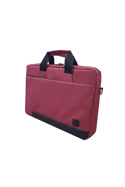 EYM 3 Compartment Briefcase Laptop Hand Shoulder Bag 17.3 Inch Claret Red