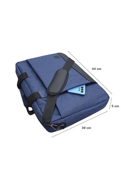 EYM Gbmotion 3 Compartment Briefcase Laptop Hand Shoulder Bag 17.3 Inch Navy Blue