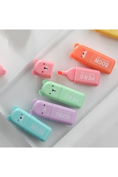 Bluoksweet 6-pack Highlighter marker pastel kawai highlighter highlighter school student pen