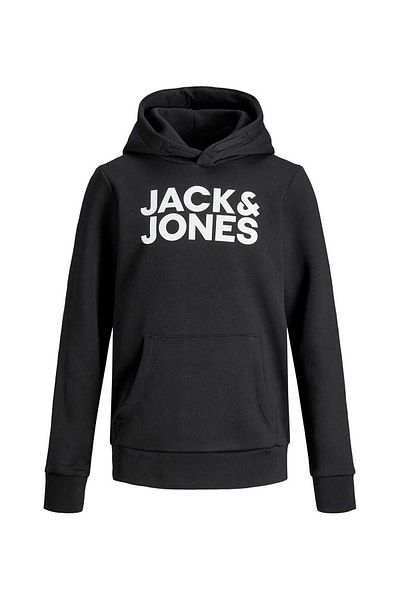 Jack & Jones Printed Men's Black Sweatshirt Jjecorp Logo Sweat Hood Noos Jnr