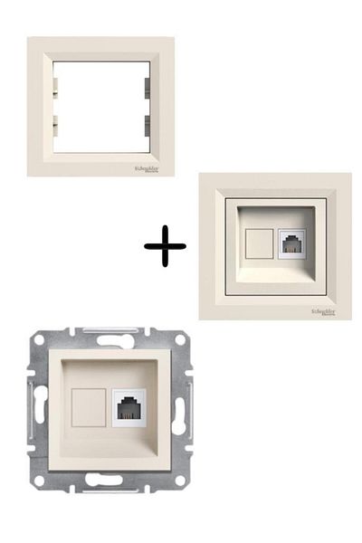 Schneider Electric Schneider Asfora Cream 1*rj11 Numeris - Phone Socket - Framed