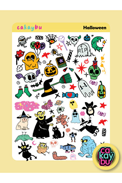 cakaybu Autocolant de Halloween 1 foaie de dimensiuni A4