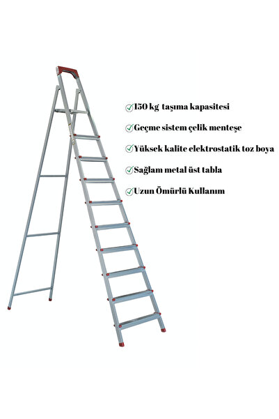 ZE Zigana Ev Gereçleri 9+1 Ev Tipi 150kg Taşıma Kapasiteli Profil Merdiven