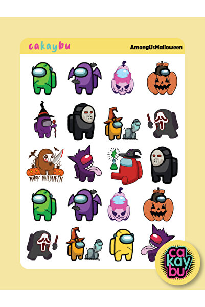 cakaybu Autocolant de Halloween AmongUS