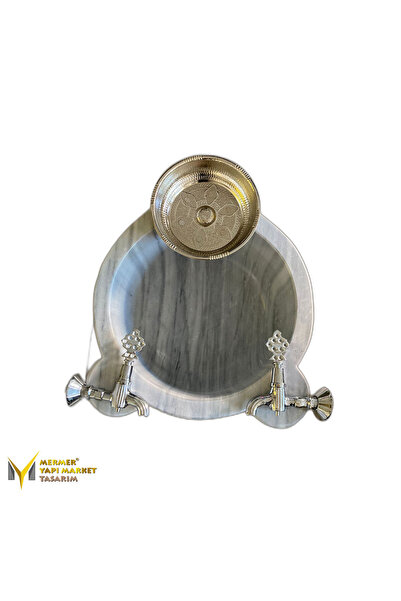 MYM Mermer Yapı Market Tasarım Marmara Pijamalı Hamam Konsept Set Krom