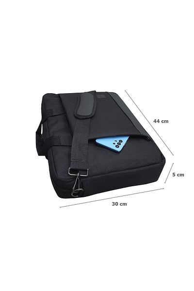 EYM 3 Compartment Briefcase Laptop Shoulder Bag 17.3 Inch Black