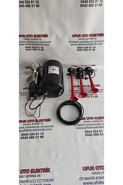 HORNS Büyük Kafa Otomatik Kompresörlü Havalı Hido Arap Korna Seti 10 Lt