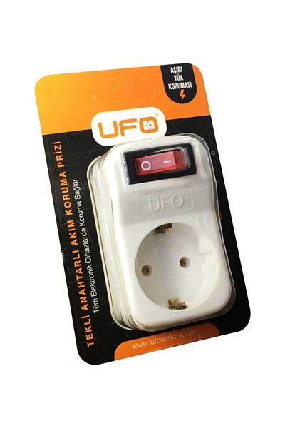 UFO ELECTRIC Surge Protected Socket Ufo White Color With Single Switch