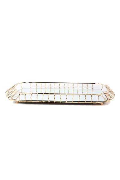 Lucky Art Gold Curved Tray 49x34x5 Cm