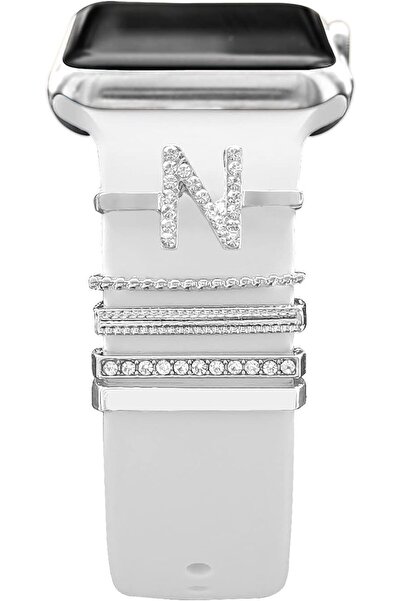 mimtec Apple Watch Uyumlu Harfli Charm Aksesuar Tüm Seriye Uyumlu Akıllı Saay Charm N