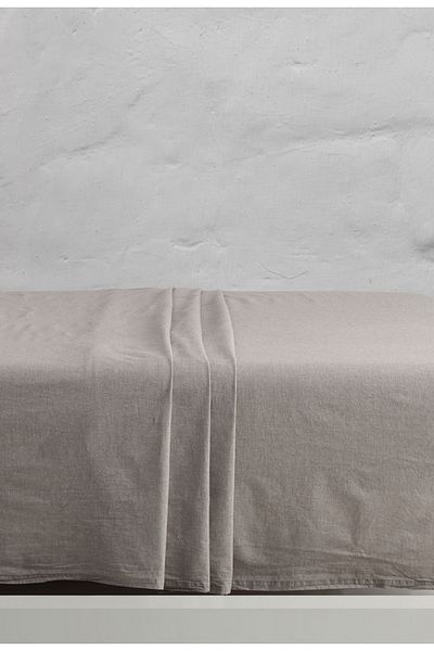 Berolige Chambray 100% Cotton Washed Yarn Painted Bed Sheet Brown 240X260