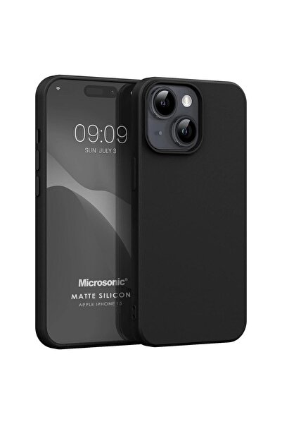 Microsonic Kılıf Matte Silicone Apple iPhone 15 için Siyah [iPhone 15 ile Uyumlu Kılıf - Siyah] Yeni Model