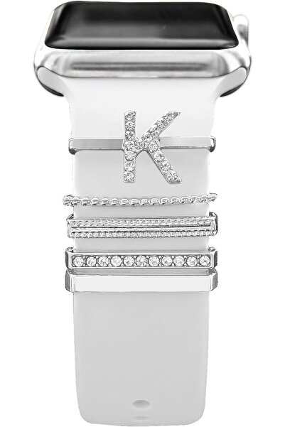 mimtec ساعة Apple Watch المتوافقة مع Letter Charm Accessories Smart Watch Charm K متوافقة مع جميع السلاسل