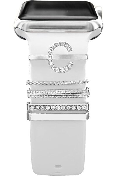 mimtec Apple Watch Compatible Letter Charm Accessory Smart Watch Charm C Compatible with All Series