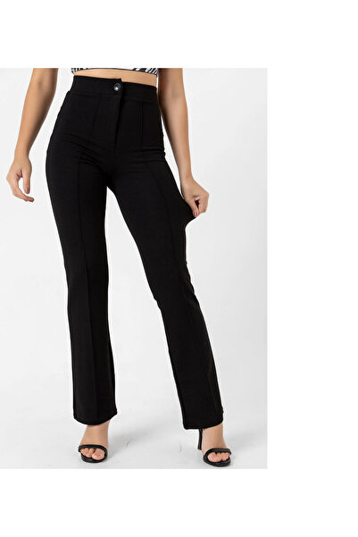 ubmbutik Crep Kumaş Palazzo Pantolon Yüksek Bel Likralı