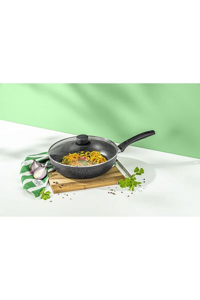 BALLARİNİ BALLARINI VIPITENO SAUTE POT WITH GLASS LID | ALUMINUM | 28CM | BLACK