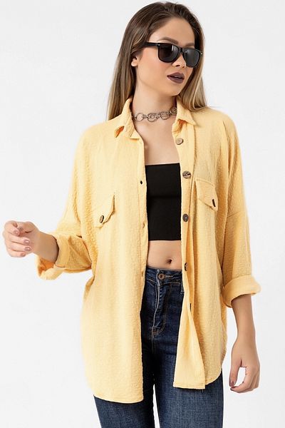 ubmbutik Jachetă de cămașă din jacquard matlasată supradimensionată