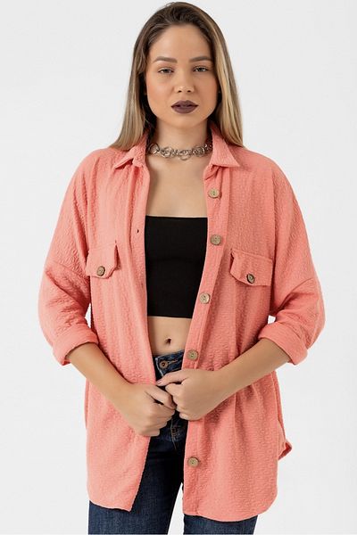 ubmbutik Jachetă de cămașă din jacquard matlasată supradimensionată