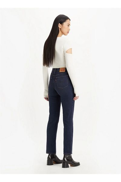 Levi's Levis High Waist Straight Leg Straight Dark Blue Women's Denim Trousers 18883-0251