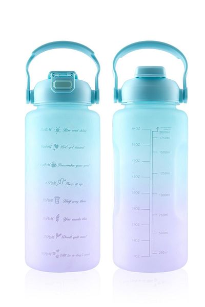 ACAR Motivational 2 Liter Sports Water Bottle with Straw Water Bottle Water Bottle 2000 ml Flask