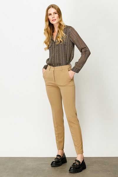 Ekol Skinny Leg Camel γυναικείο παντελόνι 23202003