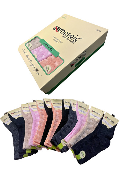 socksbox Boxed Bamboo Premium Γυναικείες Χειμερινές Αφράτες Κάλτσες χωρίς ραφή με εφέ μασάζ/12 Ζεύγη/36-41