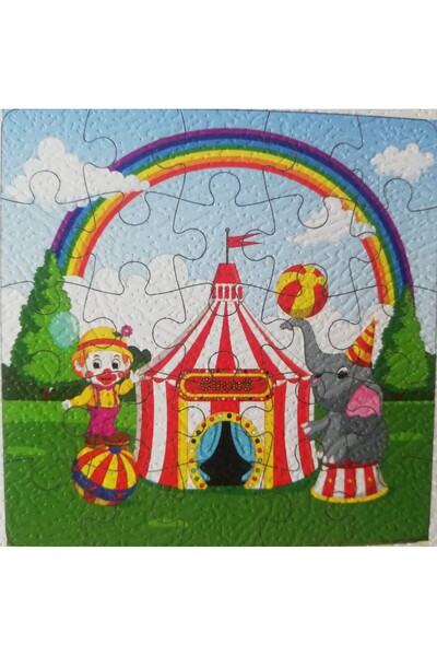 Preschool Sirk ve palyaço Desenli Renkli 25 parça çocuk Puzzle