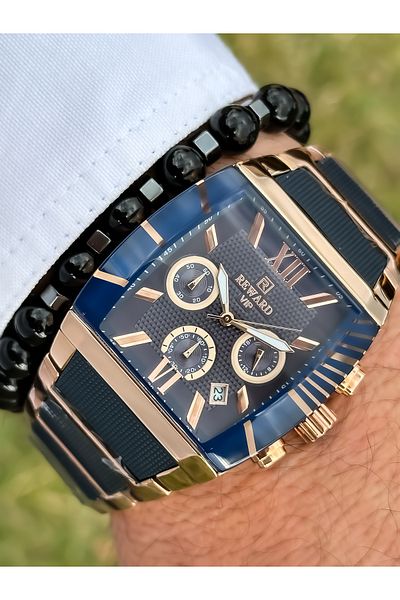 Reward Functions Active Dark Blue Color Men's Wristwatch + Bracelet with Special Lock System