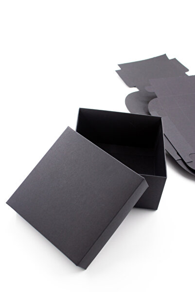 carton box Karton Kutu Siyah Karton Hediye Kutusu 13*13*7 cm 2 Adet