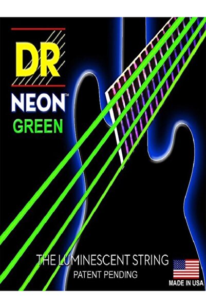 DR Neon Green Bas Gitar 40-100 Uzun Ömürlü Takım Tel (El yapımı) (Neon Yeşil)