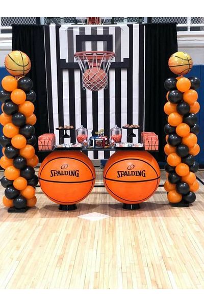 MERİ PARTİ BASKETBALL BALLOON BIRTHDAY 100 PCS BLACK ORANGE BALLOON AND BASKETBALL FOIL BALLOON BIRTHDAY BALLOON