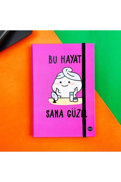hediyeofisi هذه الحياة جميلة لك بتصميم دفتر ملاحظات مرن